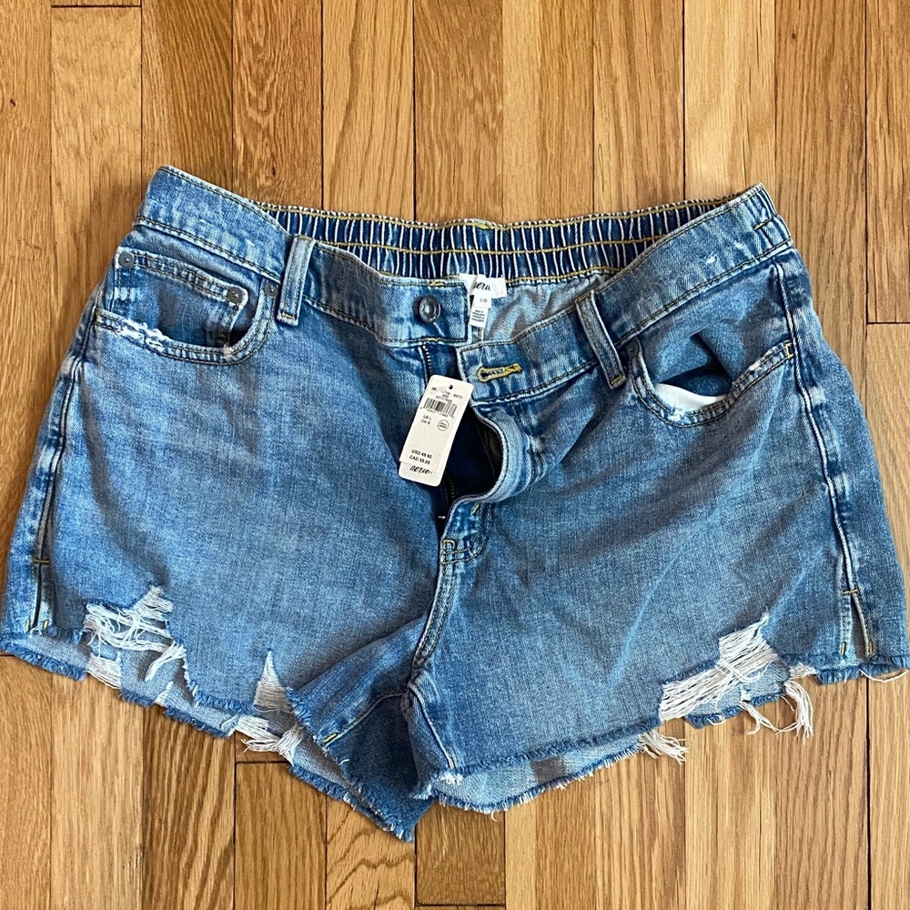 Aerie Light Blue Distressed Jean Shorts